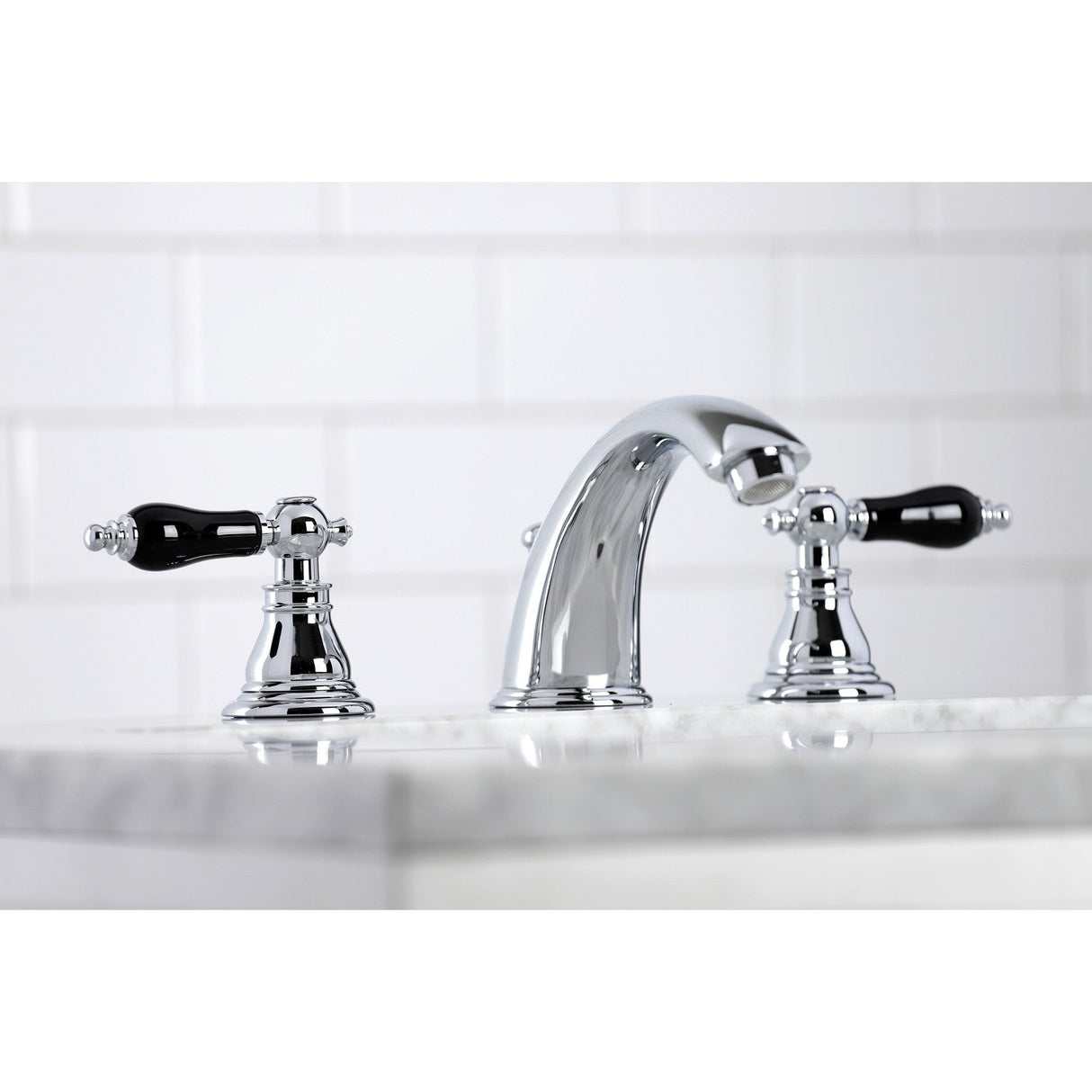 Duchess KB961AKL Two-Handle 3-Hole Deck Mount Widespread Bathroom Faucet with Plastic Pop-Up, Polished Chrome