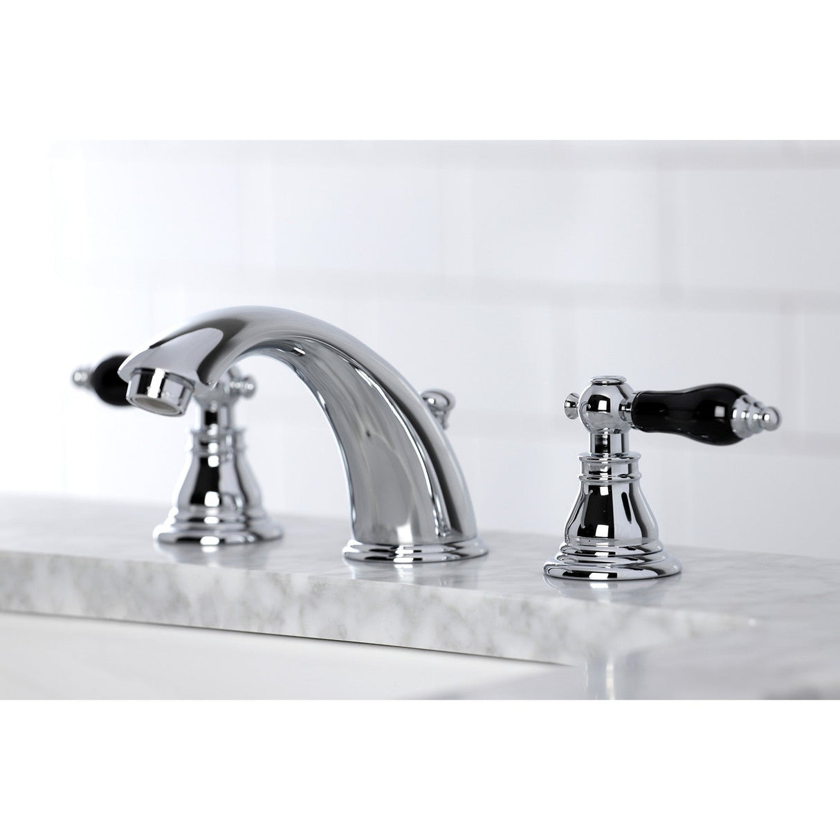 Duchess KB961AKL Two-Handle 3-Hole Deck Mount Widespread Bathroom Faucet with Plastic Pop-Up, Polished Chrome