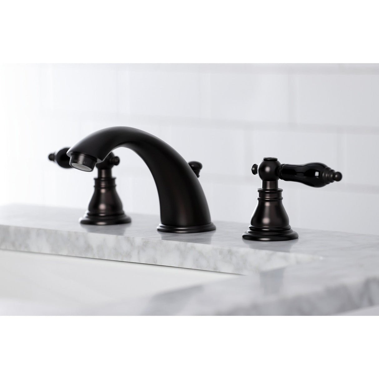 Duchess KB965AKL Two-Handle 3-Hole Deck Mount Widespread Bathroom Faucet with Plastic Pop-Up, Oil Rubbed Bronze