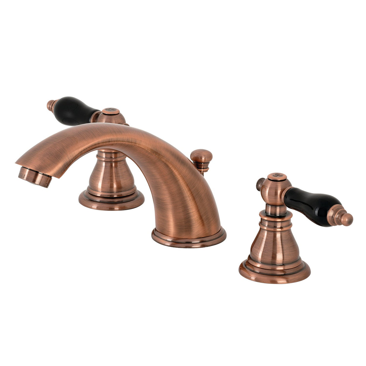 Duchess KB966AKL Two-Handle 3-Hole Deck Mount Widespread Bathroom Faucet with Plastic Pop-Up, Antique Copper