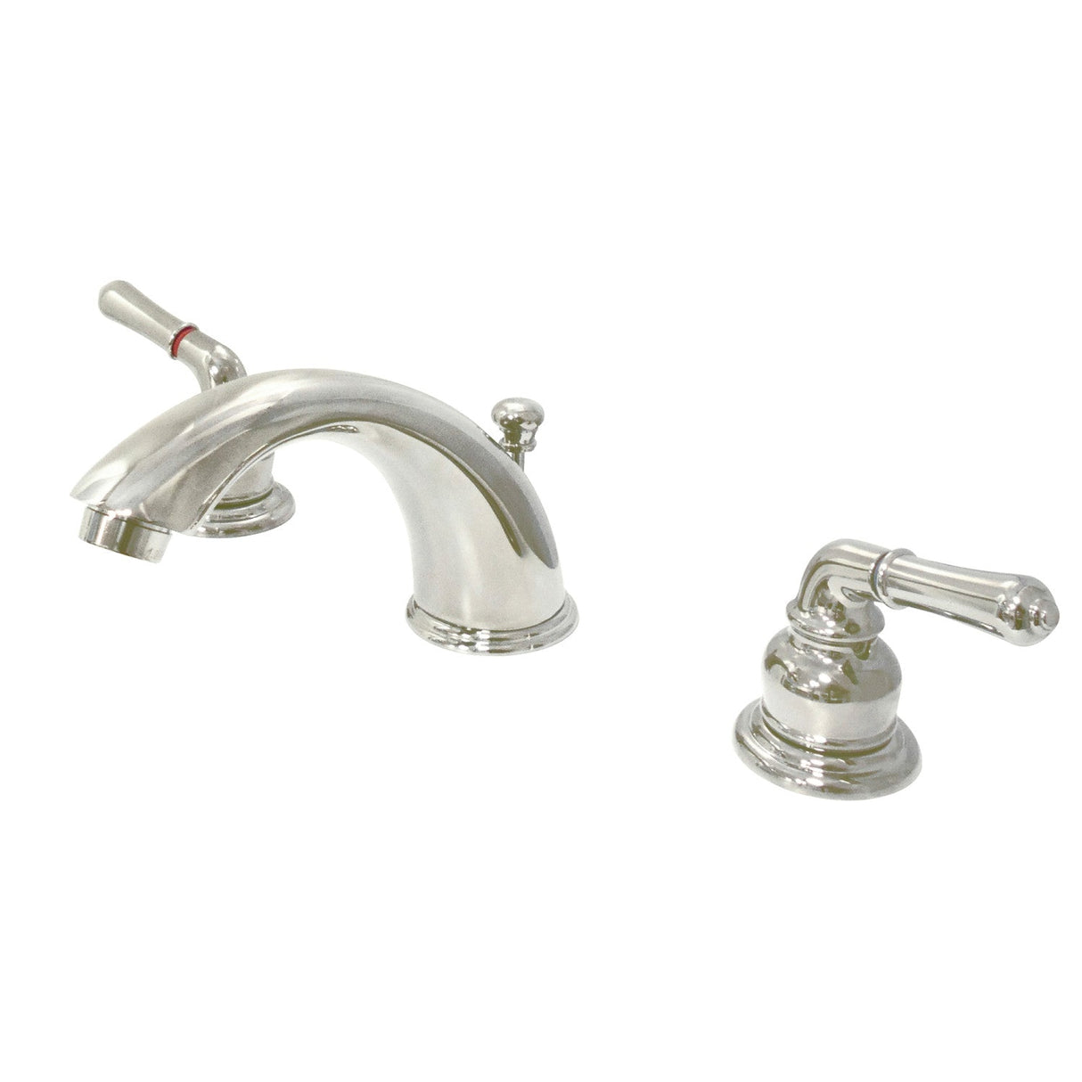 Magellan KB966PN Two-Handle 3-Hole Deck Mount Widespread Bathroom Faucet with Plastic Pop-Up, Polished Nickel