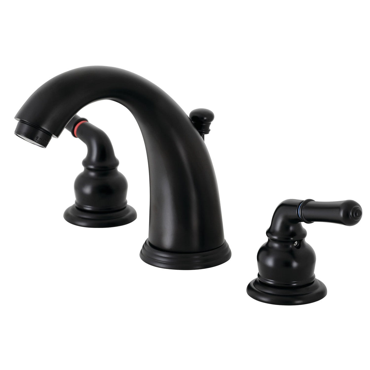 Magellan KB980 Two-Handle 3-Hole Deck Mount Widespread Bathroom Faucet with Plastic Pop-Up, Matte Black
