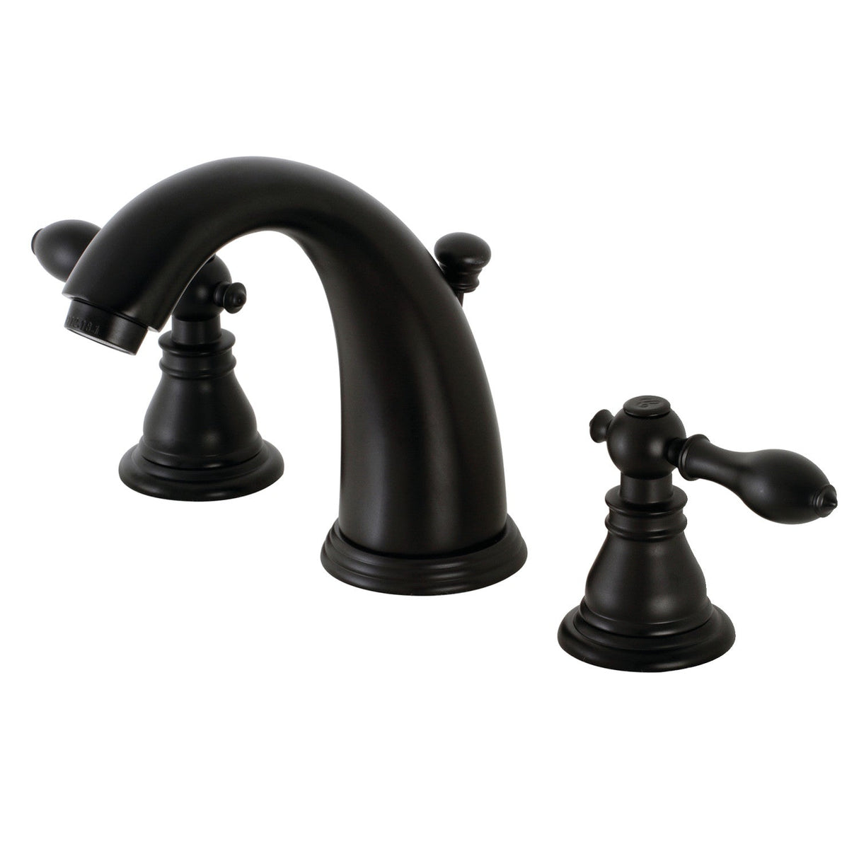 American Classic KB980ACL Two-Handle 3-Hole Deck Mount Widespread Bathroom Faucet with Plastic Pop-Up, Matte Black