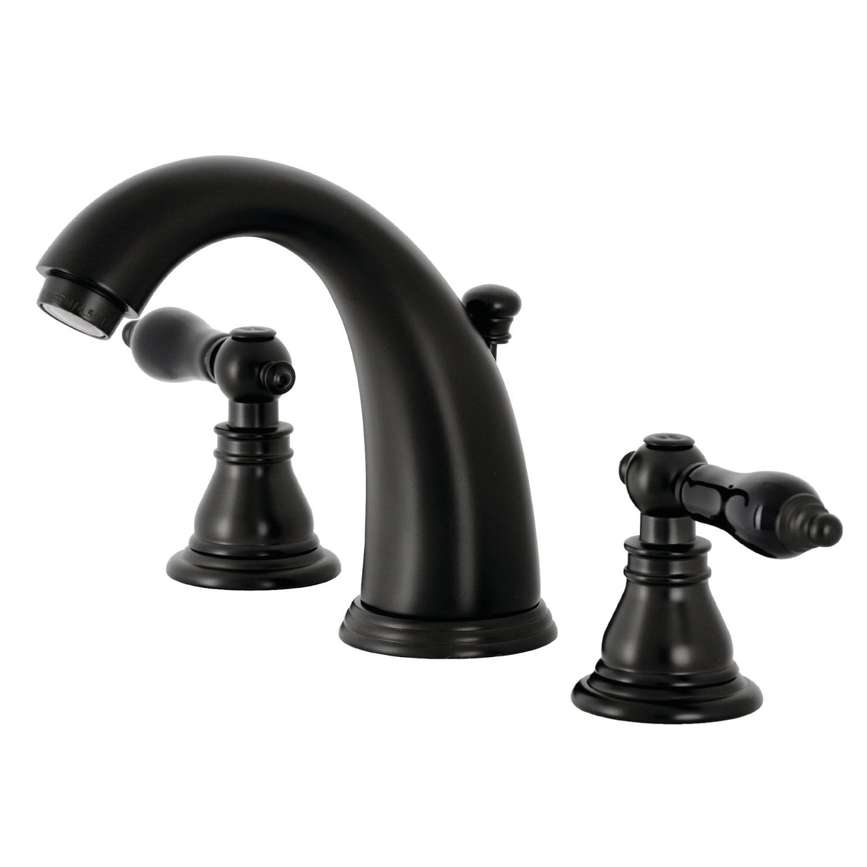 Duchess KB980AKL Two-Handle 3-Hole Deck Mount Widespread Bathroom Faucet with Plastic Pop-Up, Matte Black