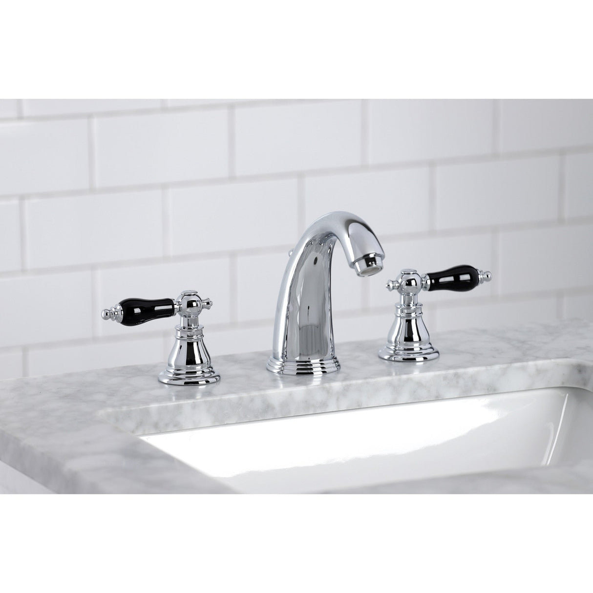 Duchess KB981AKL Two-Handle 3-Hole Deck Mount Widespread Bathroom Faucet with Plastic Pop-Up, Polished Chrome