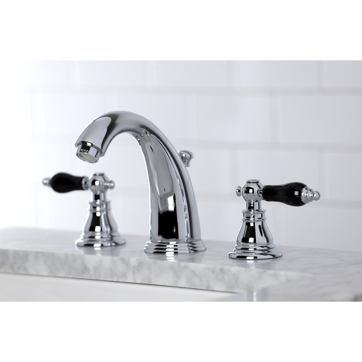 Duchess KB981AKL Two-Handle 3-Hole Deck Mount Widespread Bathroom Faucet with Plastic Pop-Up, Polished Chrome