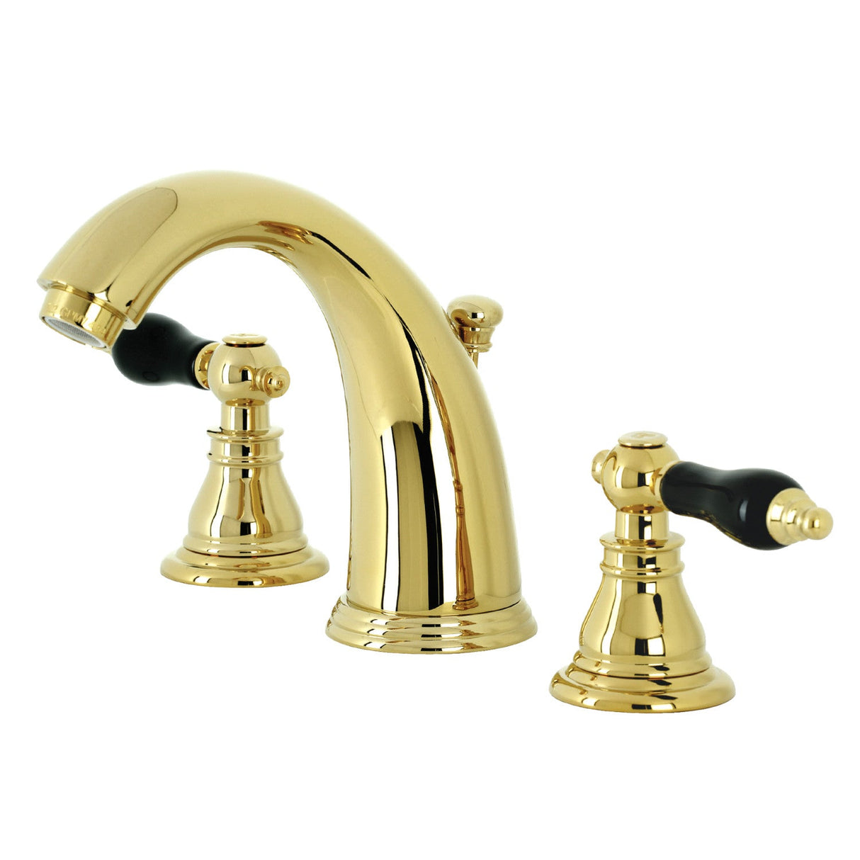 Duchess KB982AKL Two-Handle 3-Hole Deck Mount Widespread Bathroom Faucet with Plastic Pop-Up, Polished Brass