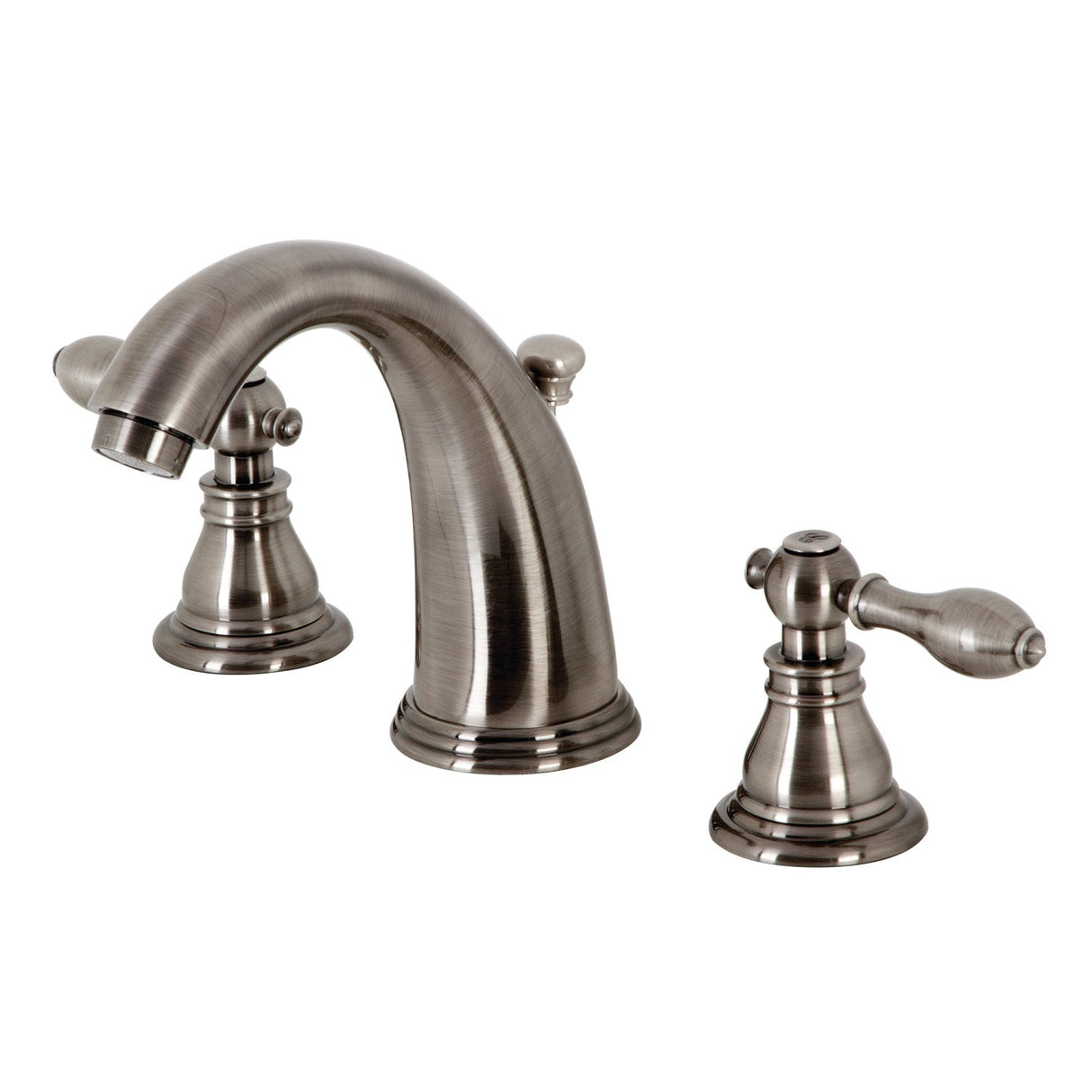 American Classic KB983ACL Two-Handle 3-Hole Deck Mount Widespread Bathroom Faucet with Plastic Pop-Up, Black Stainless