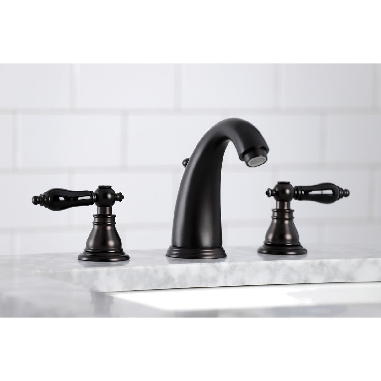 Duchess KB985AKL Two-Handle 3-Hole Deck Mount Widespread Bathroom Faucet with Plastic Pop-Up, Oil Rubbed Bronze