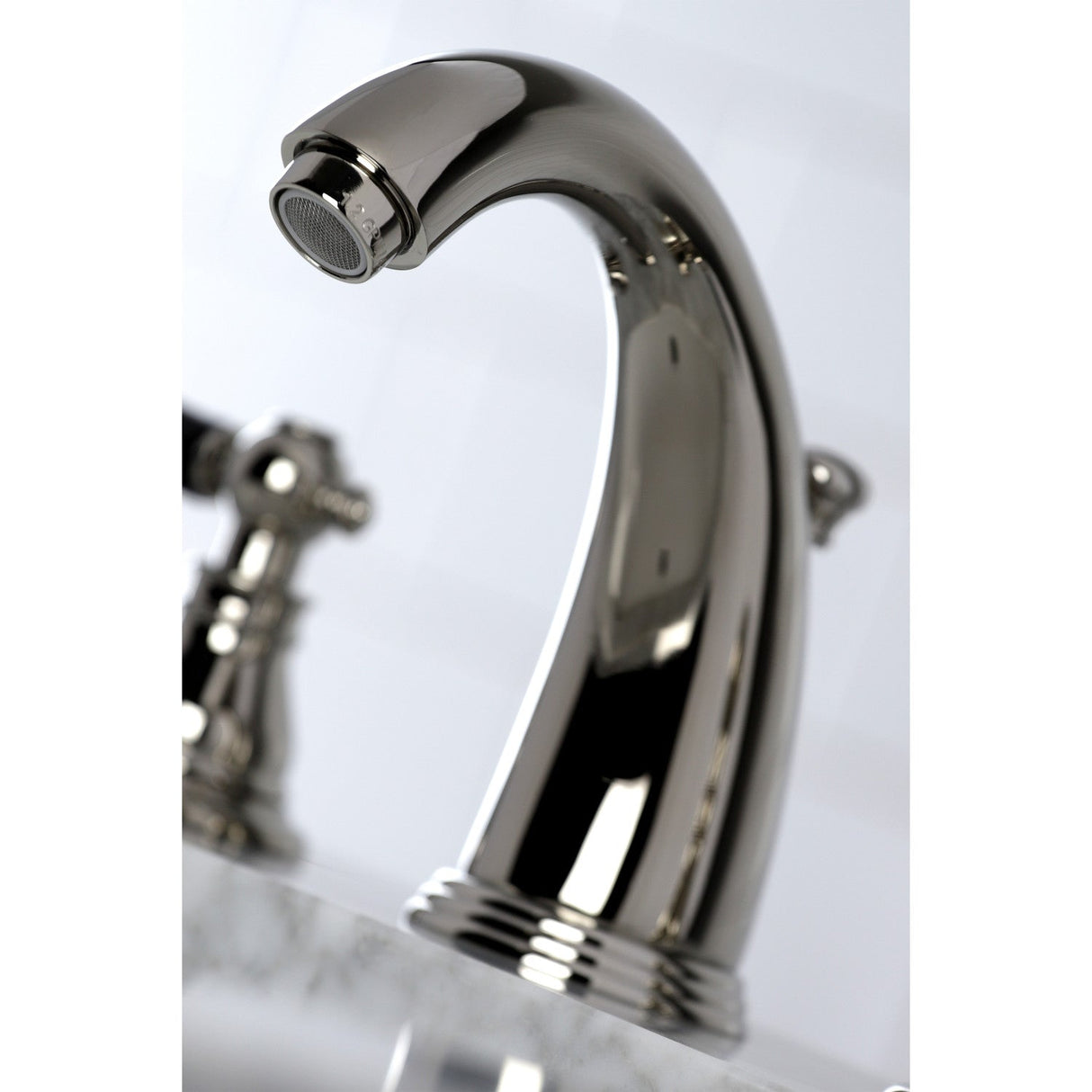 Duchess KB986AKLPN Two-Handle 3-Hole Deck Mount Widespread Bathroom Faucet with Plastic Pop-Up, Polished Nickel