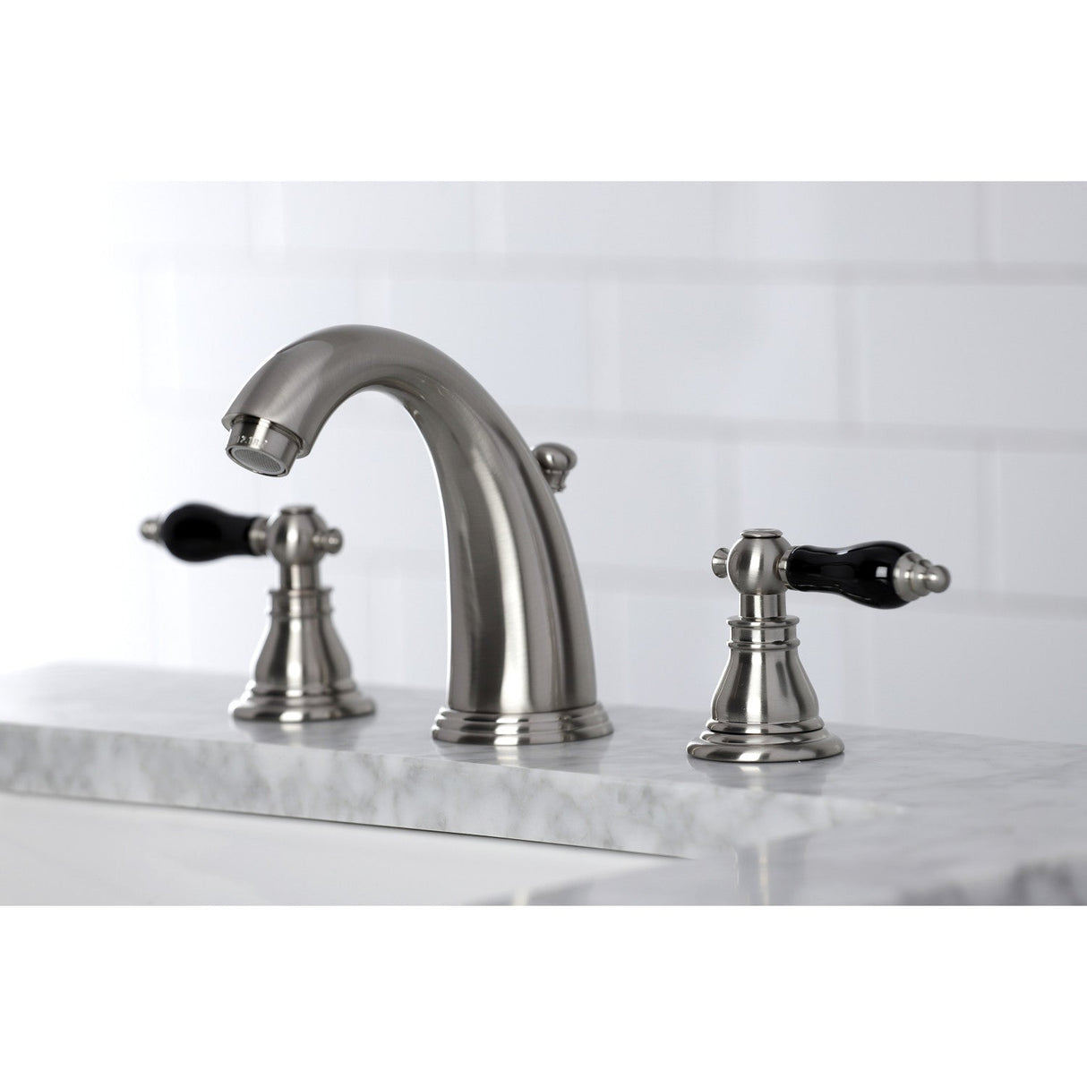 Duchess KB988AKL Two-Handle 3-Hole Deck Mount Widespread Bathroom Faucet with Plastic Pop-Up, Brushed Nickel