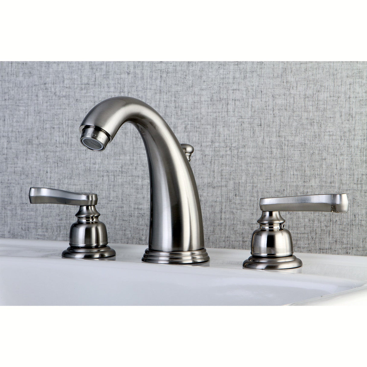Royale KB988FL Two-Handle 3-Hole Deck Mount Widespread Bathroom Faucet with Plastic Pop-Up, Brushed Nickel