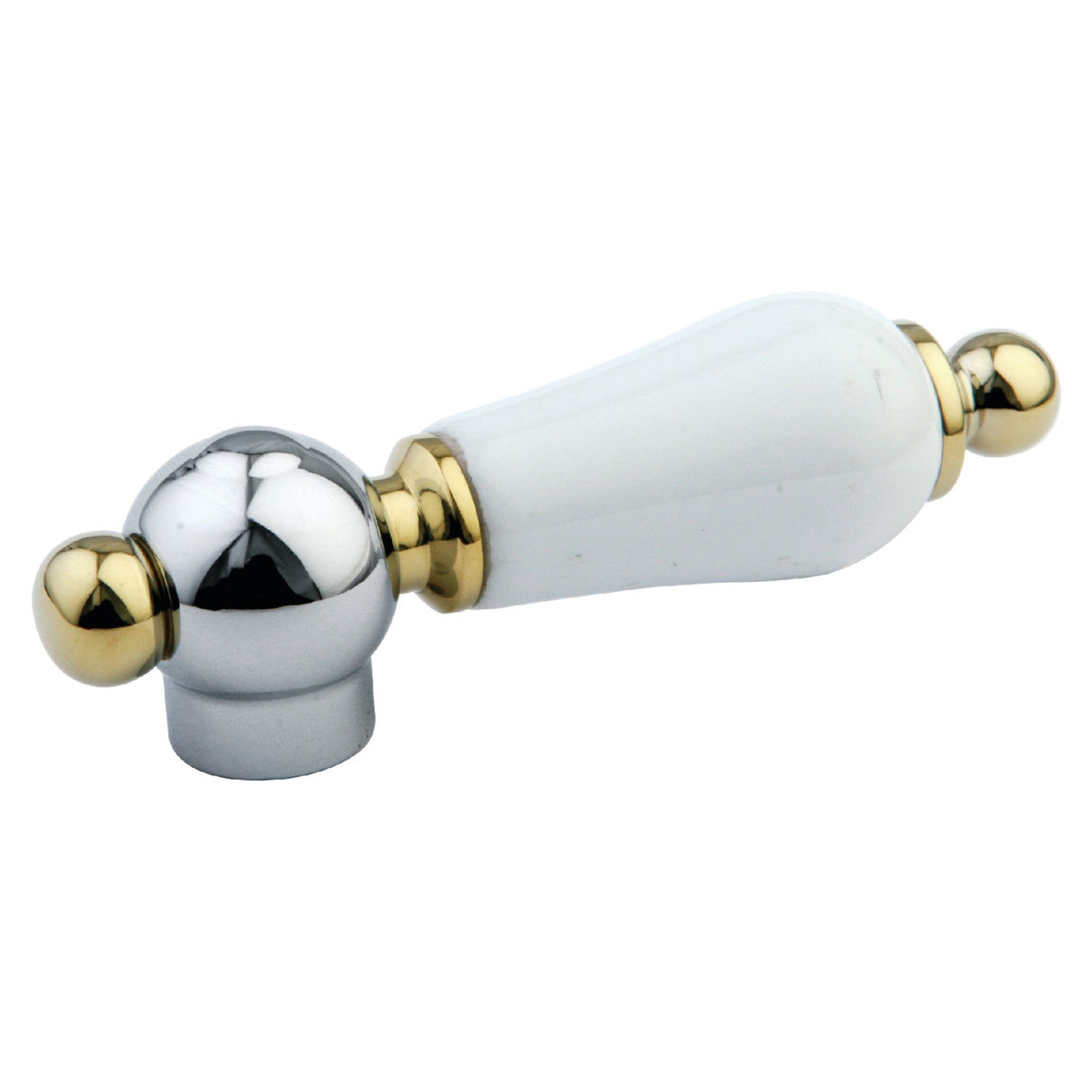 KBH1604PL Porcelain Lever Handle, Polished Chrome/Polished Brass