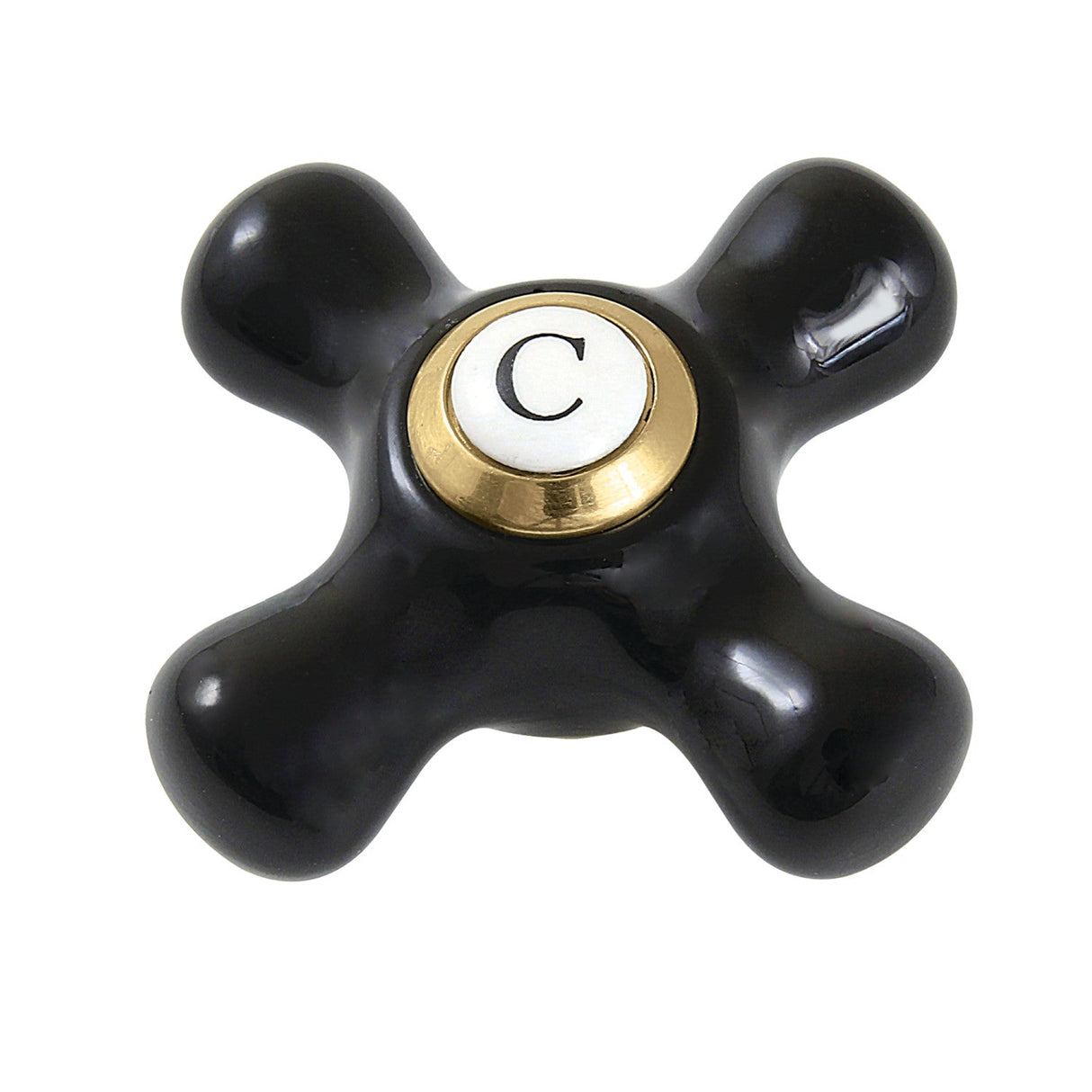 Duchess KBH1607PKXC Cold Porcelain Cross Handle, Brushed Brass