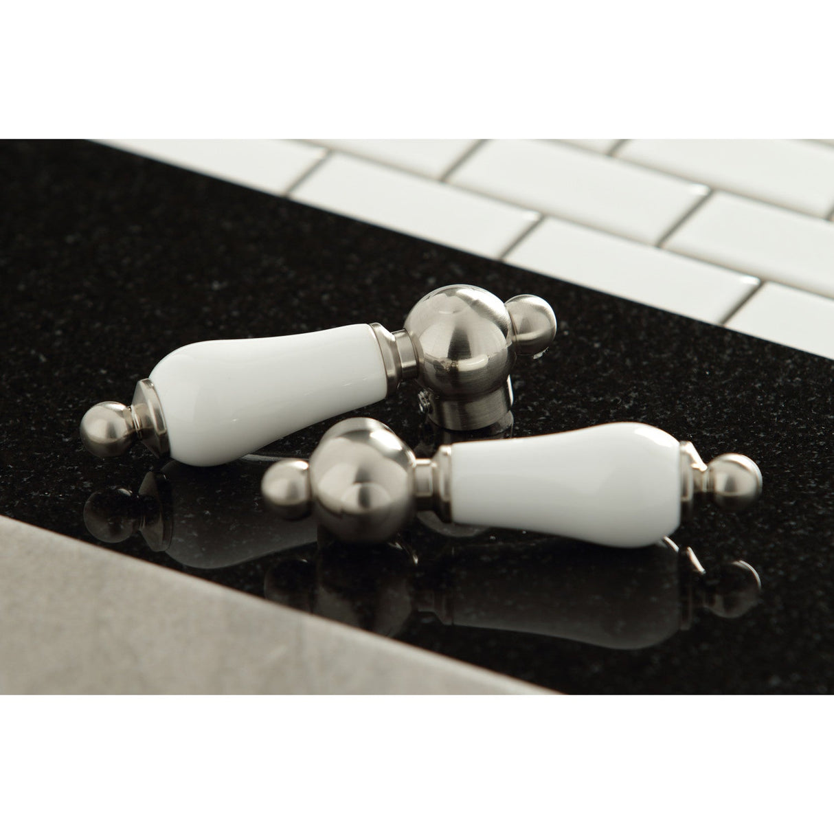 KBH1608PL Porcelain Lever Handle, Brushed Nickel