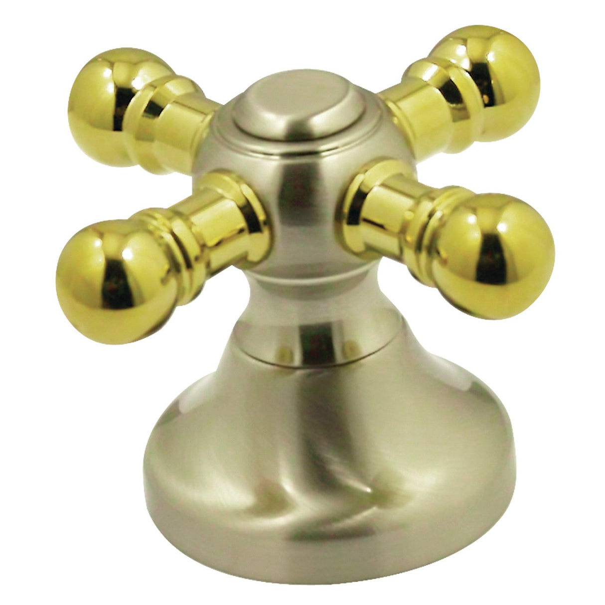 KBH2639BX Metal Cross Handle, Brushed Nickel/Polished Brass