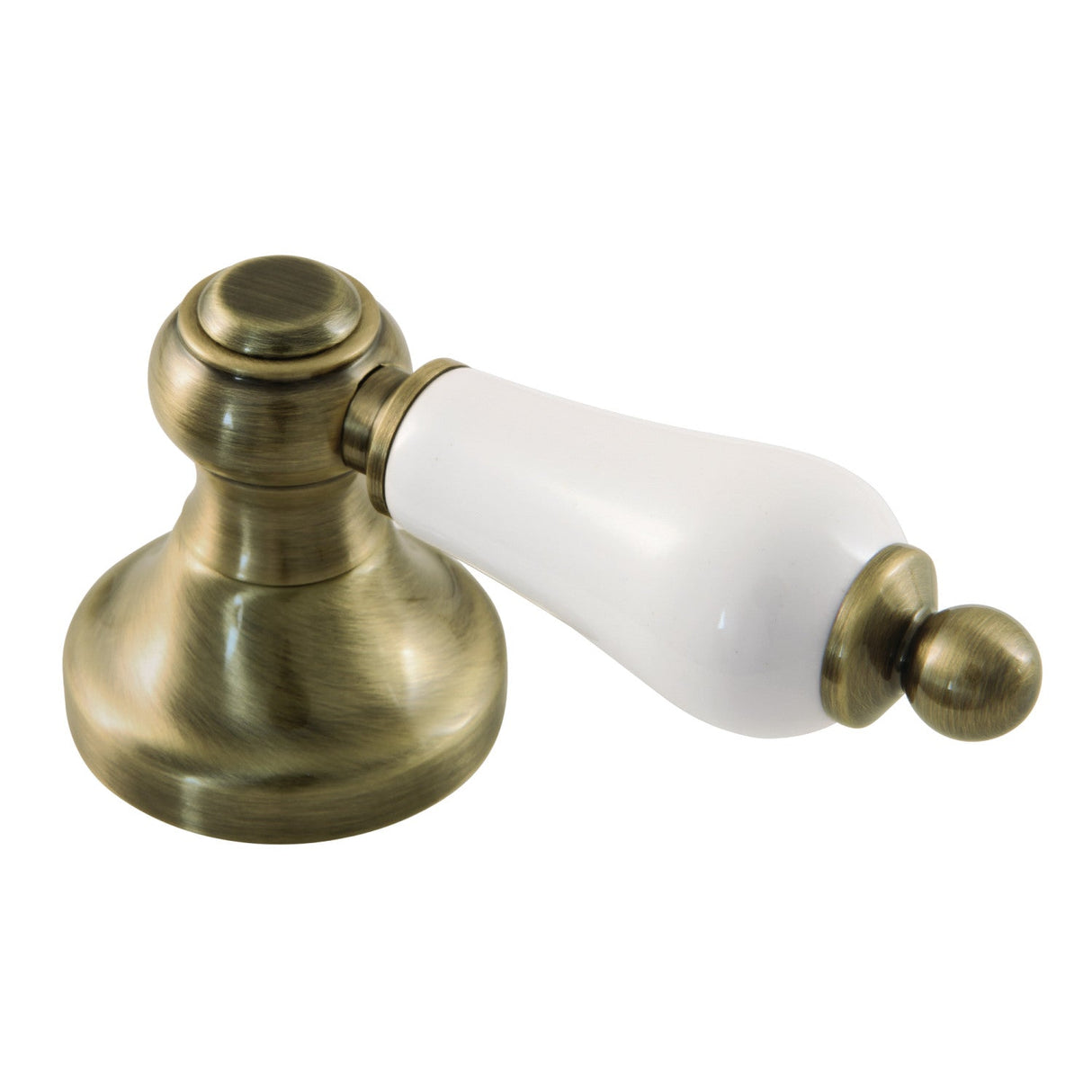 KBH3633PL Porcelain Lever Handle, Antique Brass
