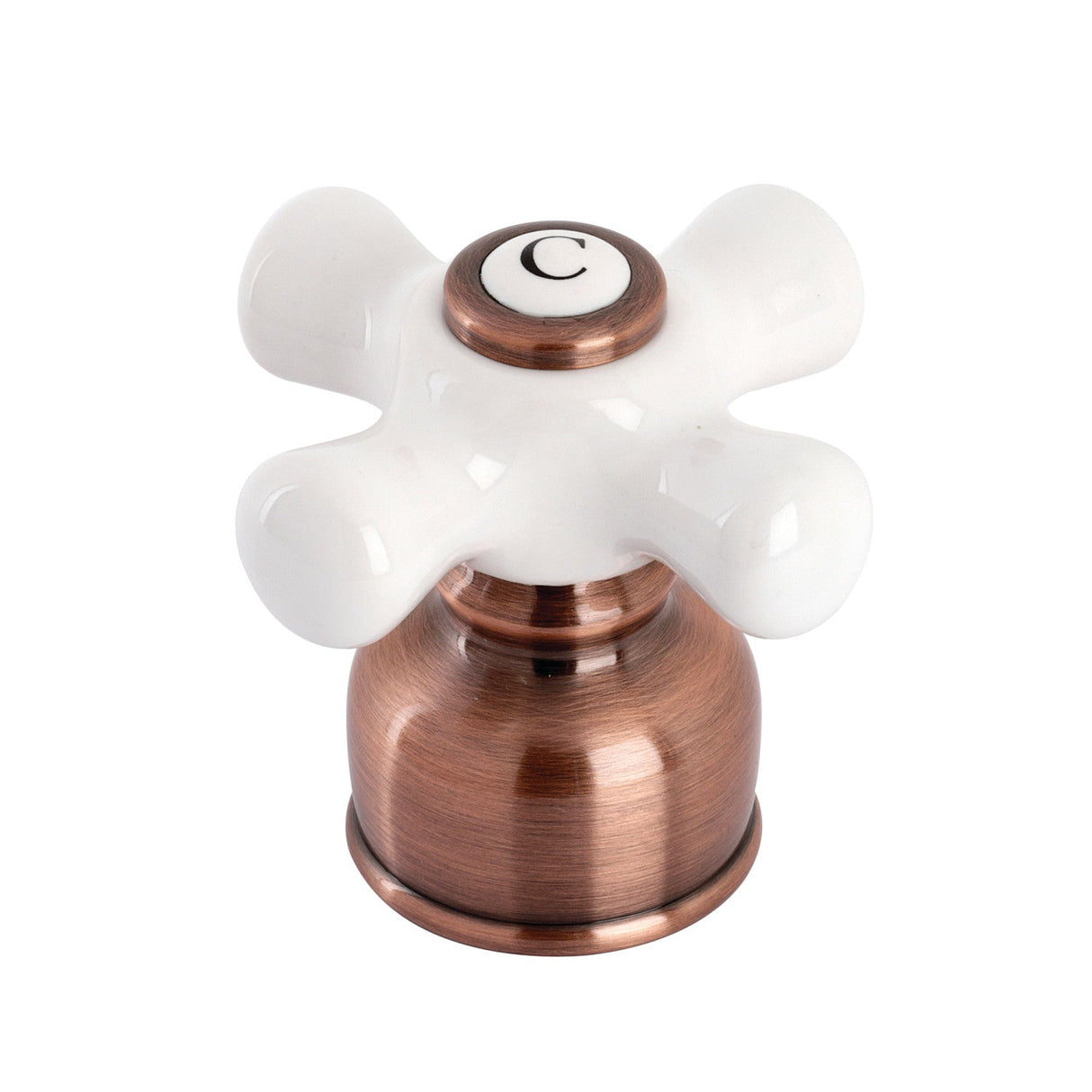KBH726PXC Cold Porcelain Cross Handle, Antique Copper