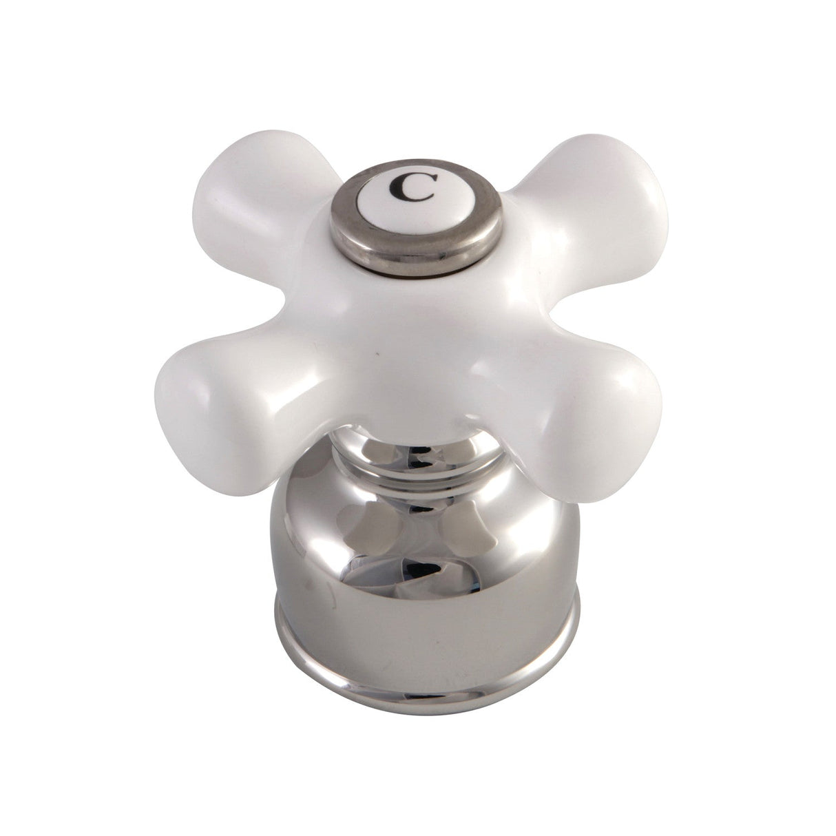 KBH726PXPNC Cold Porcelain Cross Handle, Polished Nickel