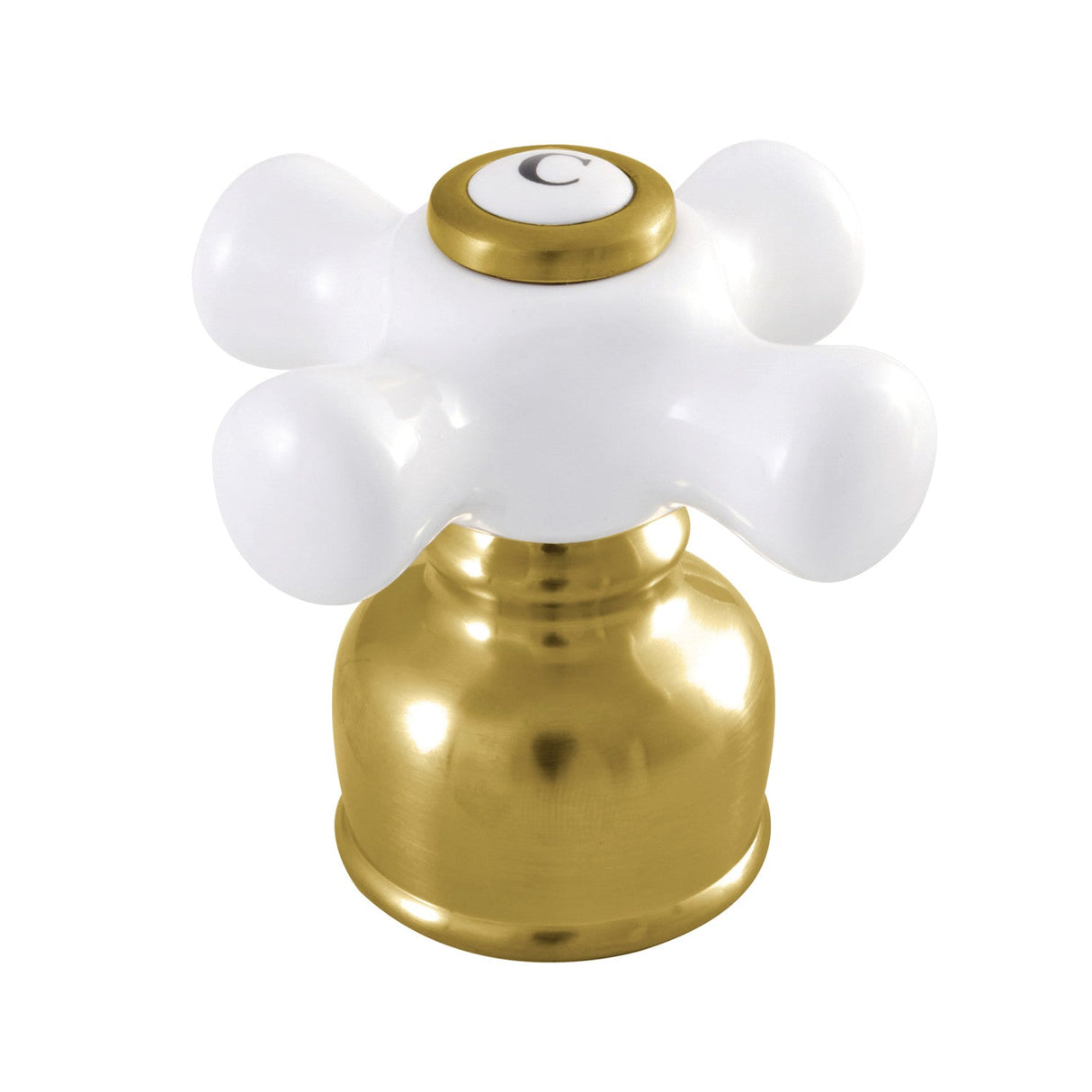 KBH727PXSBC Cold Porcelain Cross Handle, Brushed Brass