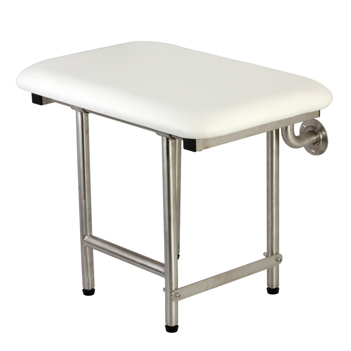 ADAscape Thrive In Place KBSS2216P 22-Inch X 16-Inch Wall Mount Fold Down Shower Seat with Legs Support, Brushed Stainless Steel