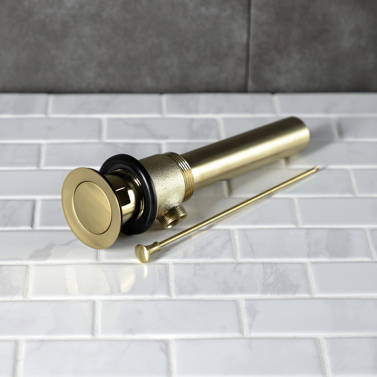 Made To Match KBT2127 Brass Pop-Up Bathroom Sink Drain with Overflow, 22 Gauge, Brushed Brass