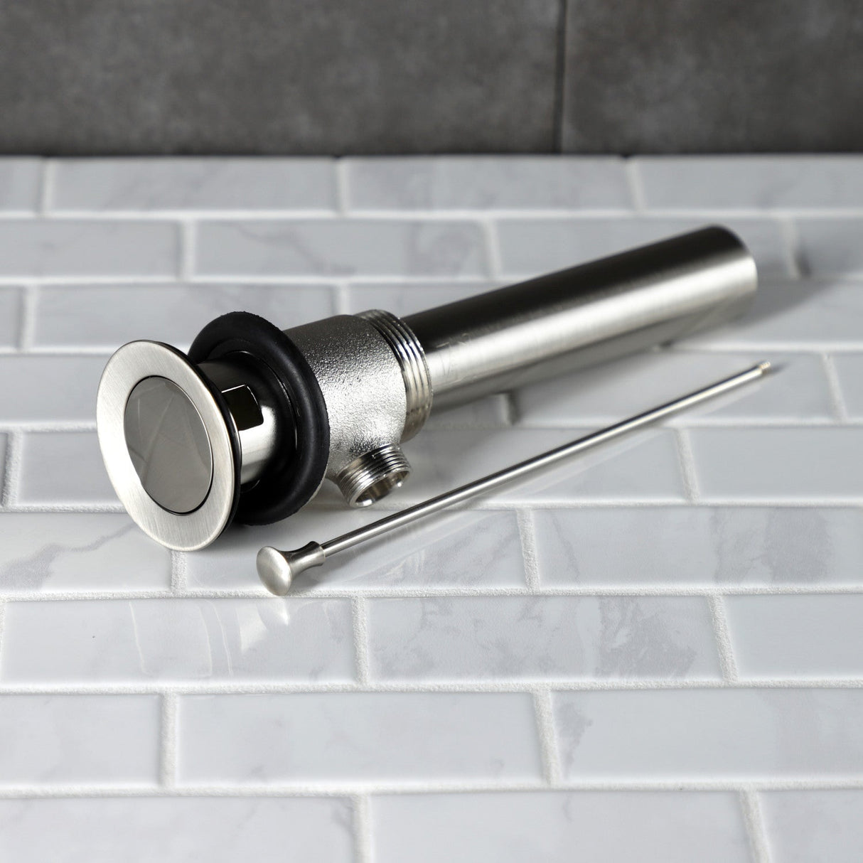 Made To Match KBT2128 Brass Pop-Up Bathroom Sink Drain with Overflow, 22 Gauge, Brushed Nickel