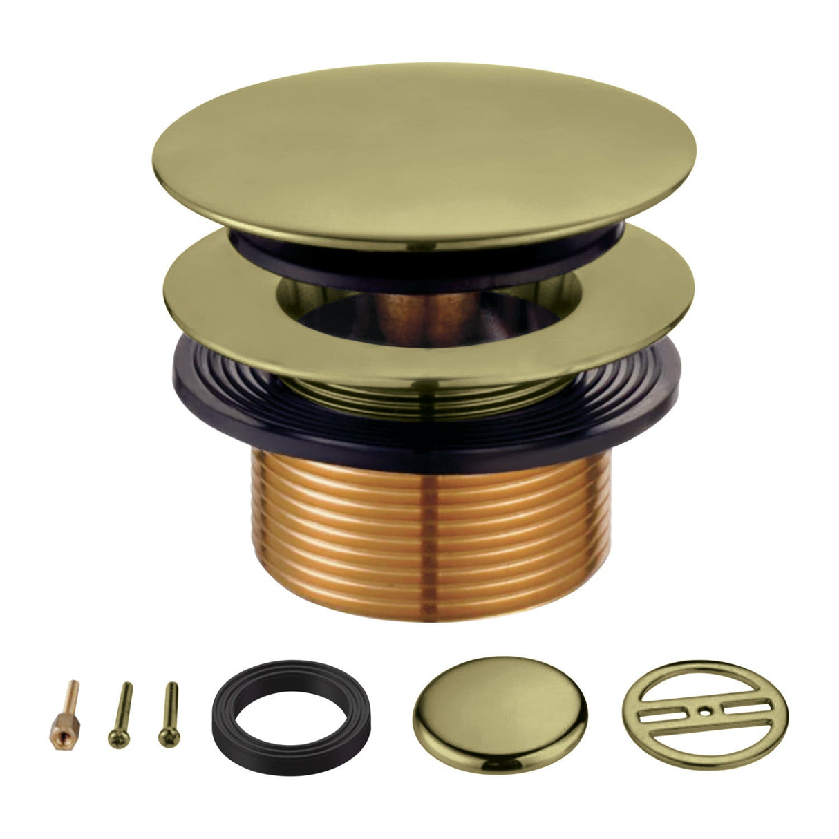 Eugene KBU2003 Toe Touch Tub Drain Conversion Kit, Antique Brass