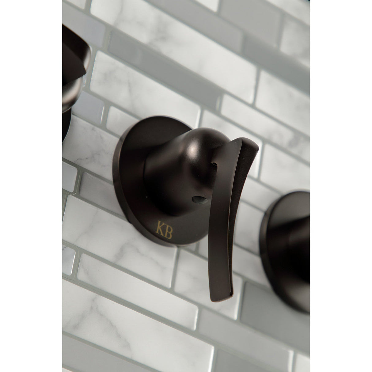 Centurion KBX8135EFL Three-Handle 5-Hole Wall Mount Tub and Shower Faucet, Oil Rubbed Bronze