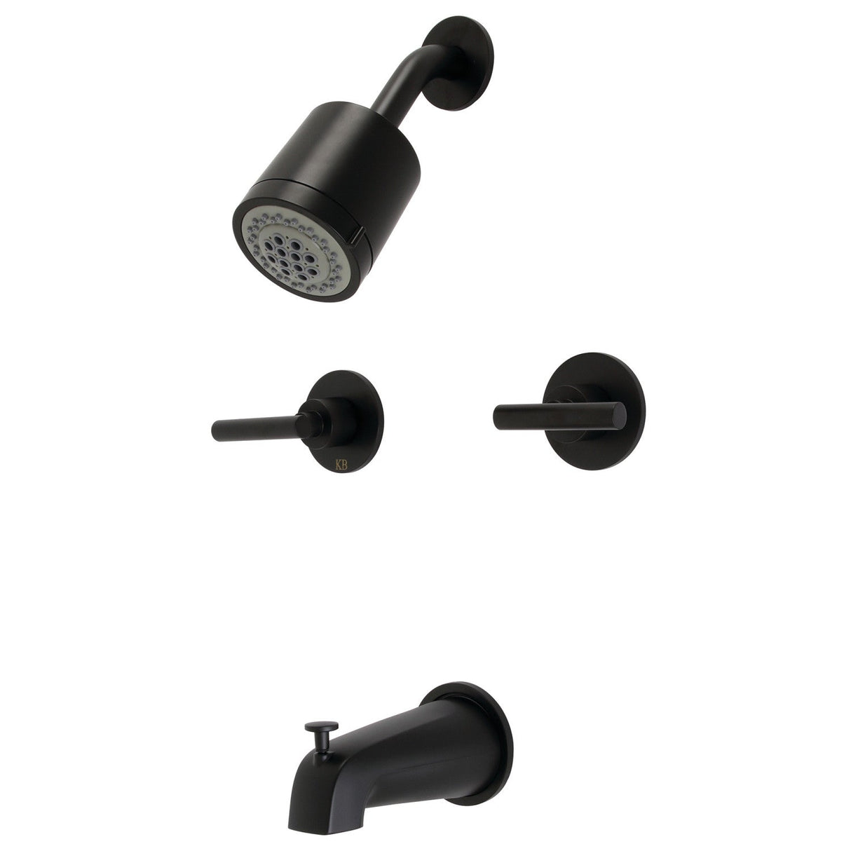 Manhattan KBX8140CML Two-Handle 4-Hole Wall Mount Tub and Shower Faucet, Matte Black