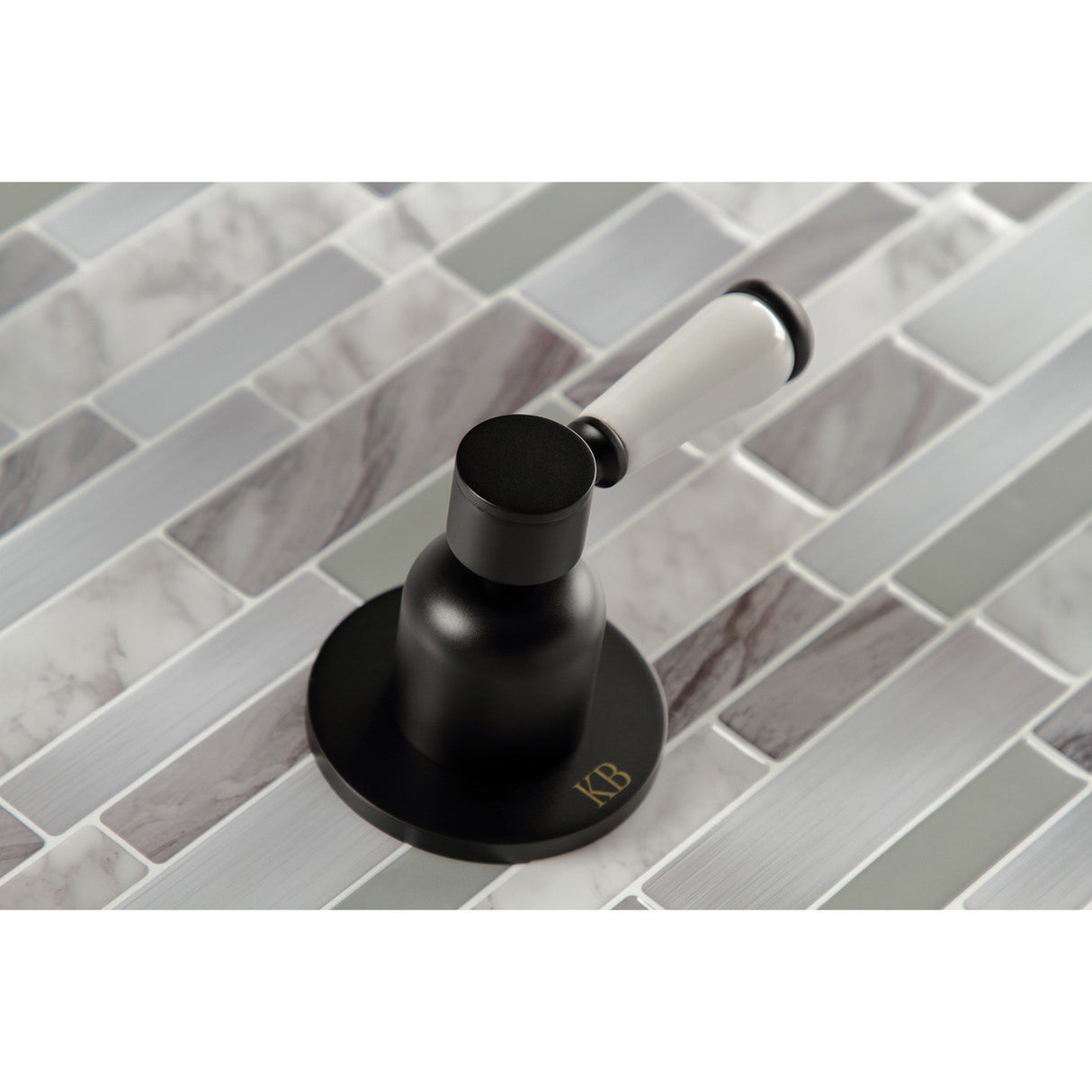 Paris KBX8140DPL Two-Handle 4-Hole Wall Mount Tub and Shower Faucet, Matte Black