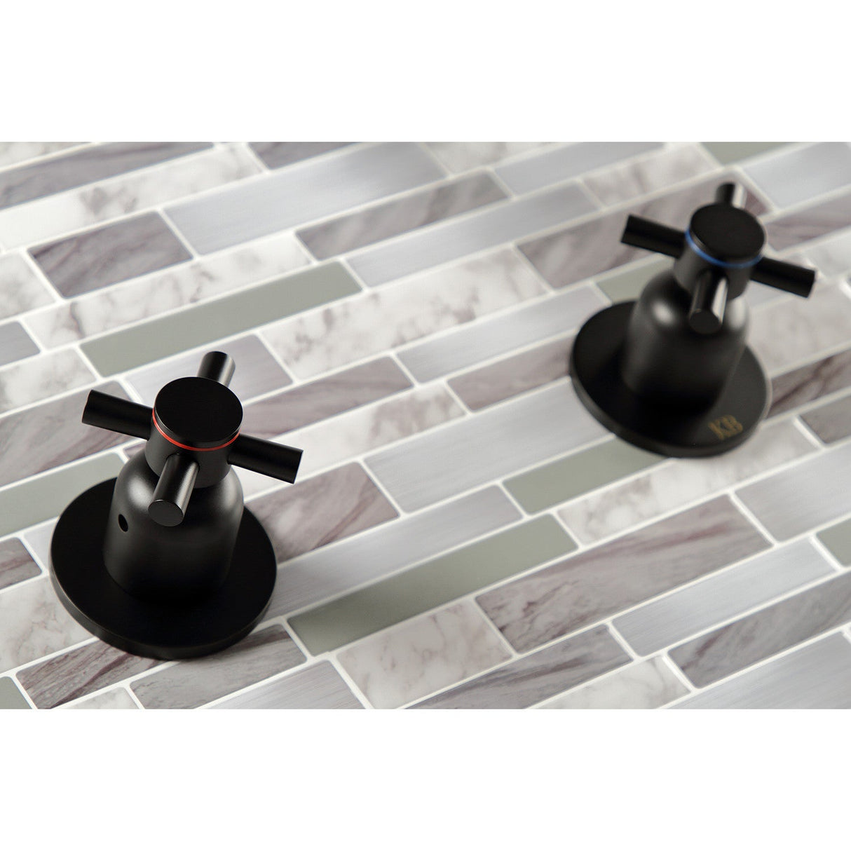 Concord KBX8140DX Two-Handle 4-Hole Wall Mount Tub and Shower Faucet, Matte Black