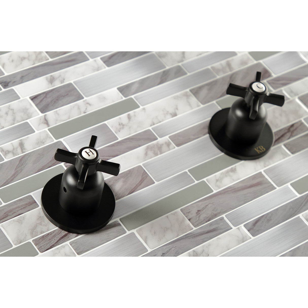 Millennium KBX8140ZX Two-Handle 4-Hole Wall Mount Tub and Shower Faucet, Matte Black