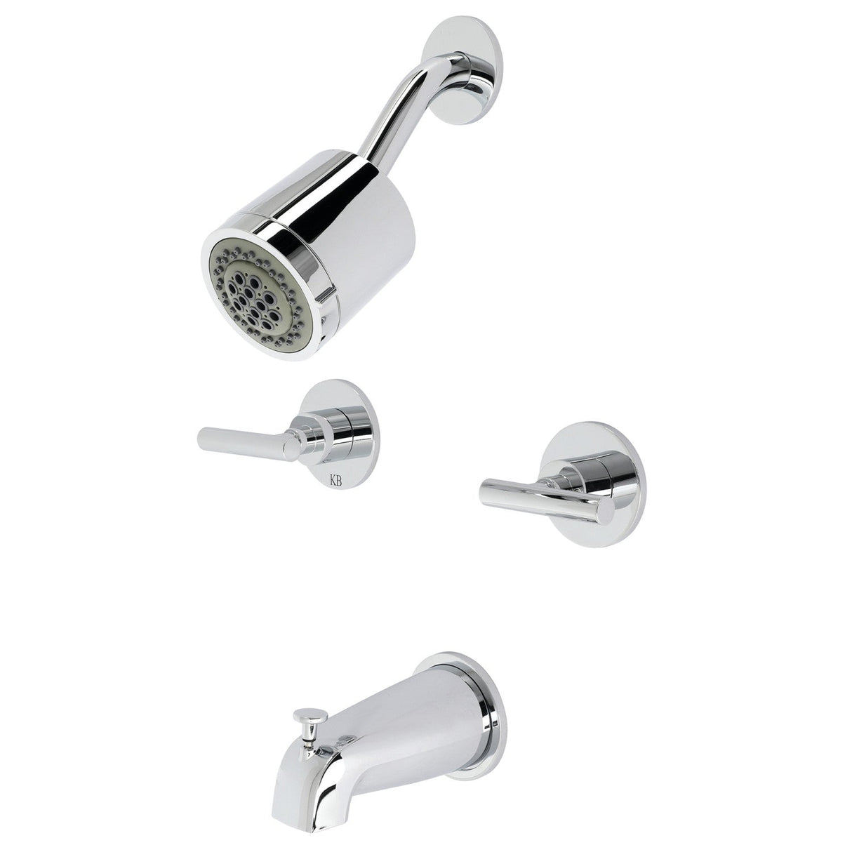 Manhattan KBX8141CML Two-Handle 4-Hole Wall Mount Tub and Shower Faucet, Polished Chrome