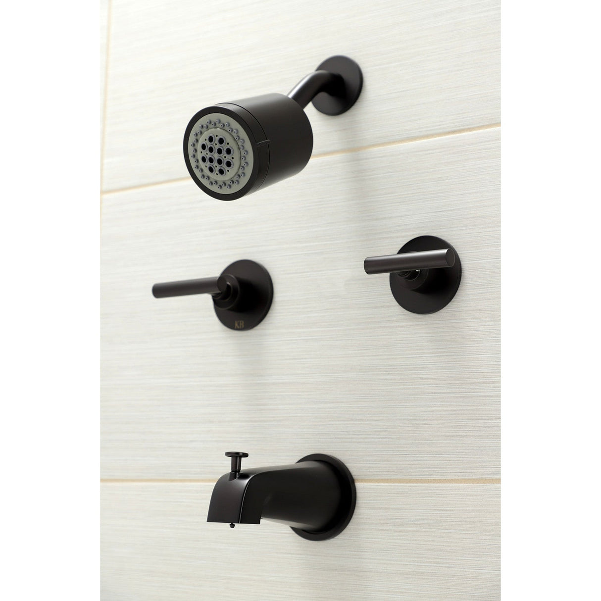 Manhattan KBX8145CML Two-Handle 4-Hole Wall Mount Tub and Shower Faucet, Oil Rubbed Bronze