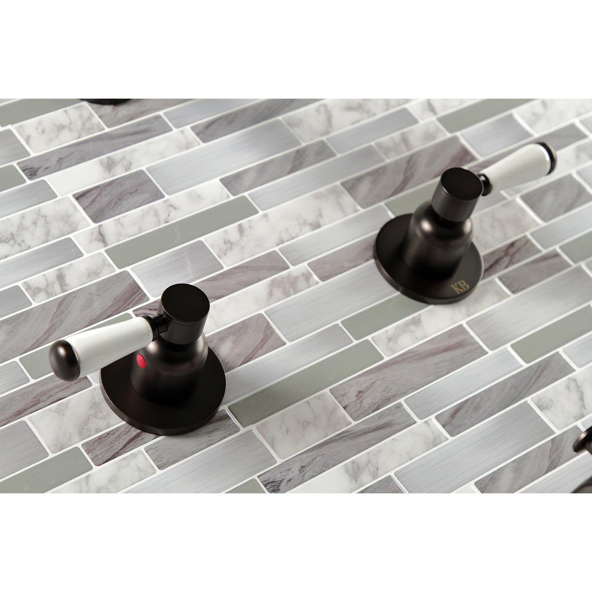 Paris KBX8145DPL Two-Handle 4-Hole Wall Mount Tub and Shower Faucet, Oil Rubbed Bronze