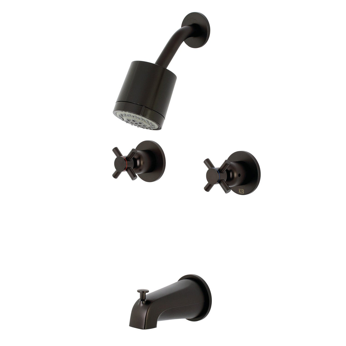 Concord KBX8145DX Two-Handle 4-Hole Wall Mount Tub and Shower Faucet, Oil Rubbed Bronze
