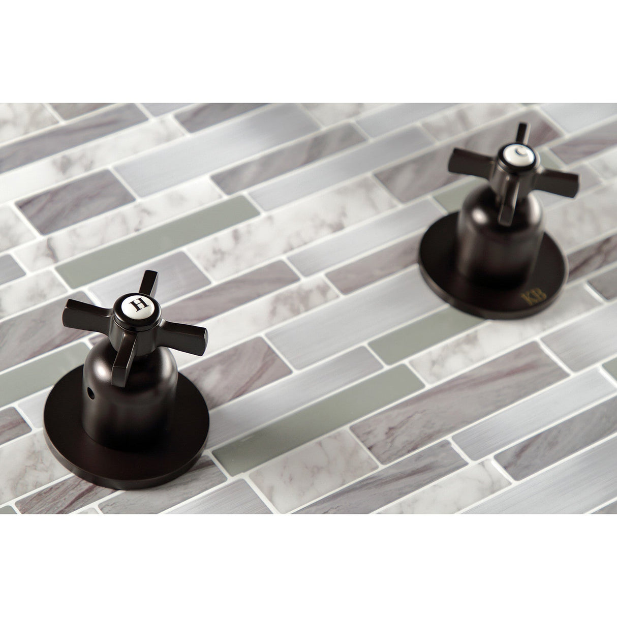 Millennium KBX8145ZX Two-Handle 4-Hole Wall Mount Tub and Shower Faucet, Oil Rubbed Bronze