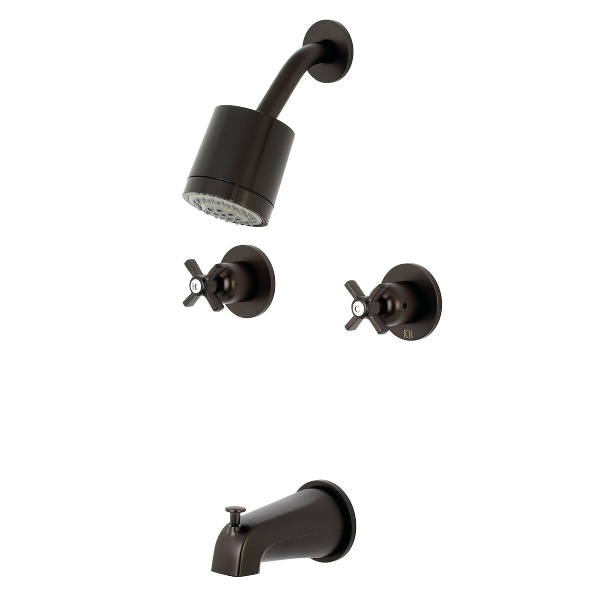 Millennium KBX8145ZX Two-Handle 4-Hole Wall Mount Tub and Shower Faucet, Oil Rubbed Bronze