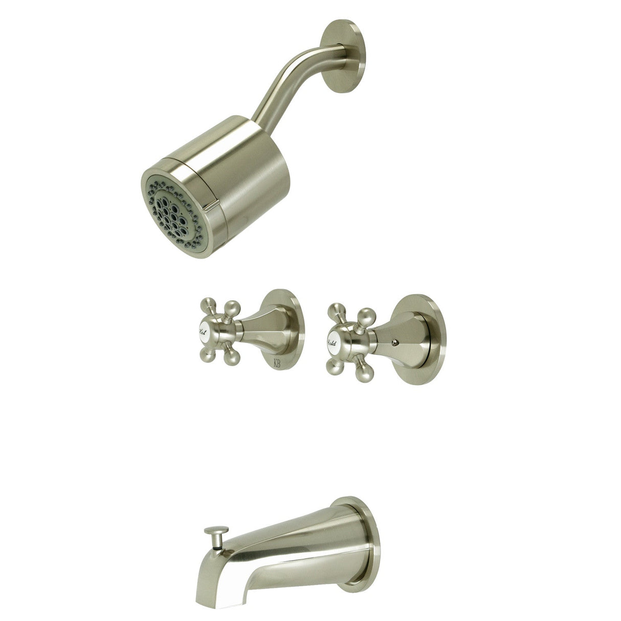 Metropolitan KBX8148BX Two-Handle 4-Hole Wall Mount Tub and Shower Faucet, Brushed Nickel