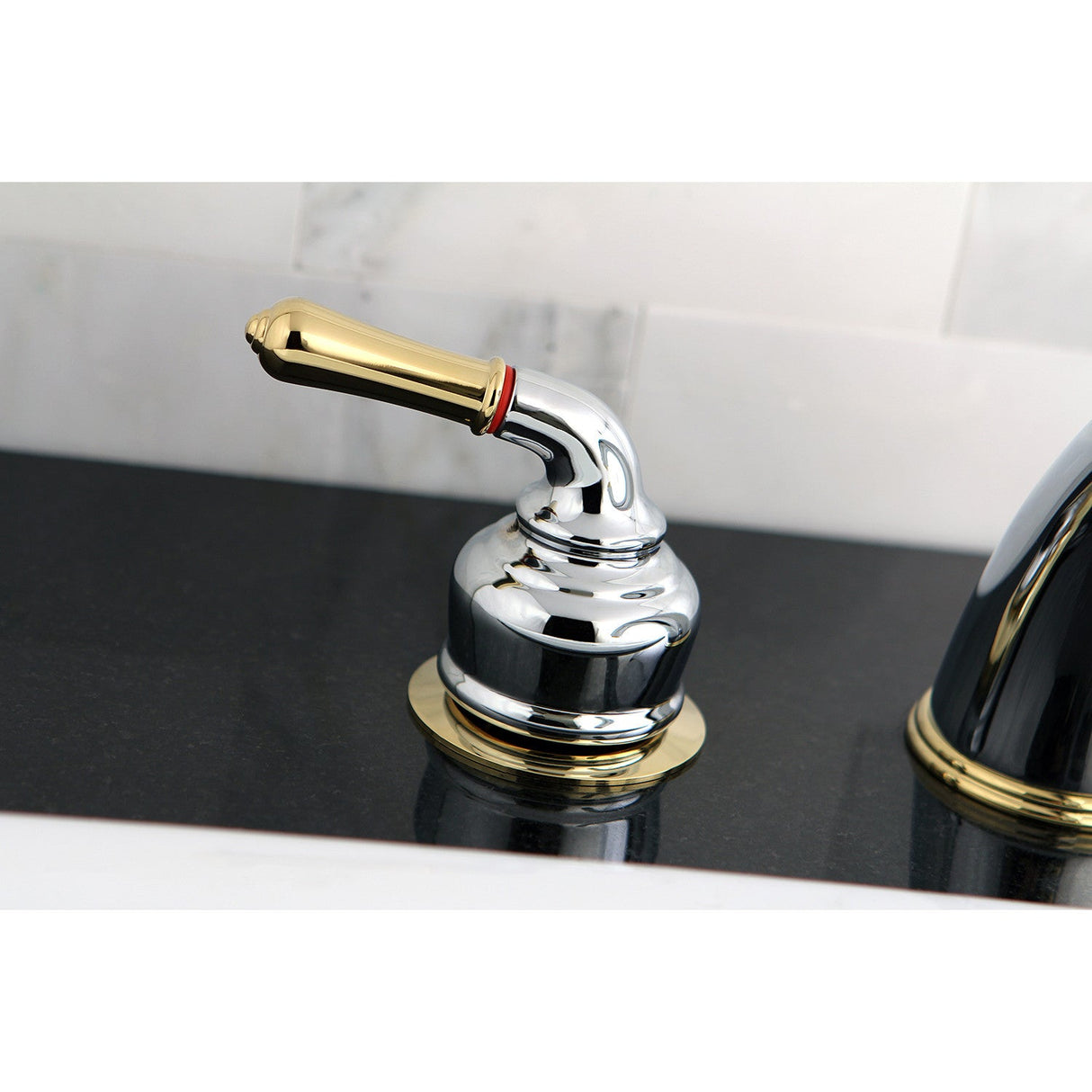 Magellan KC364 Two-Handle 3-Hole Deck Mount Roman Tub Faucet, Polished Chrome/Polished Brass