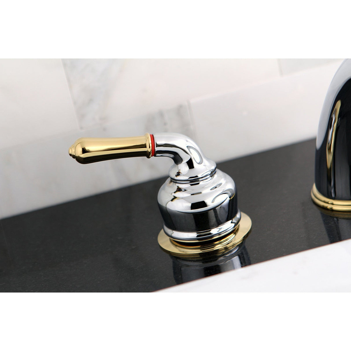 Magellan KC364 Two-Handle 3-Hole Deck Mount Roman Tub Faucet, Polished Chrome/Polished Brass