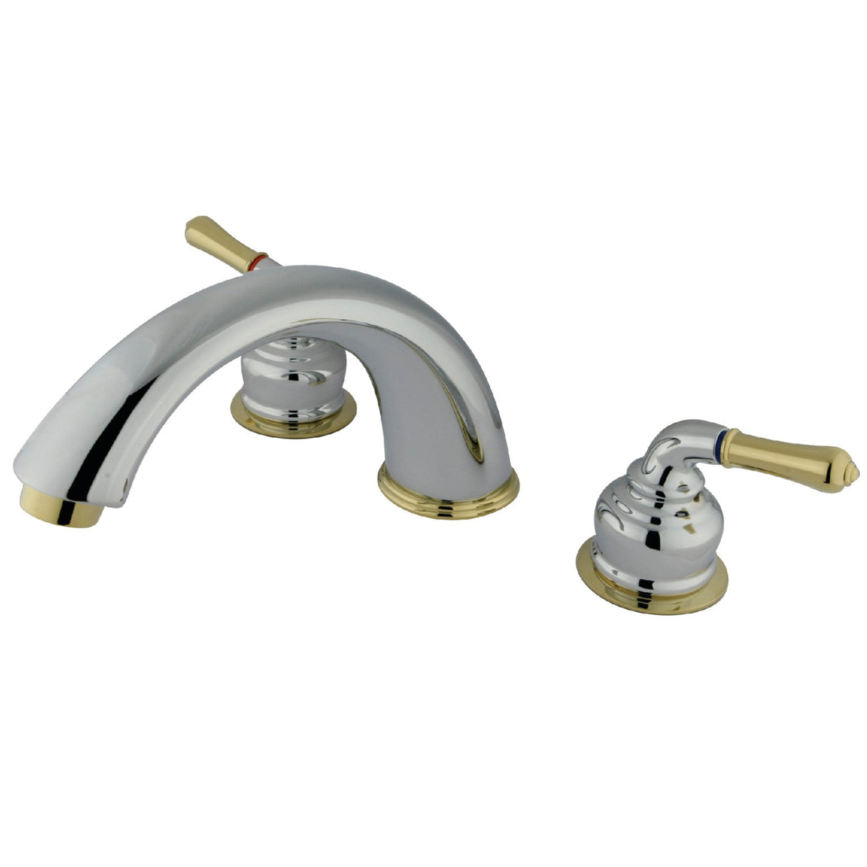 Magellan KC364 Two-Handle 3-Hole Deck Mount Roman Tub Faucet, Polished Chrome/Polished Brass