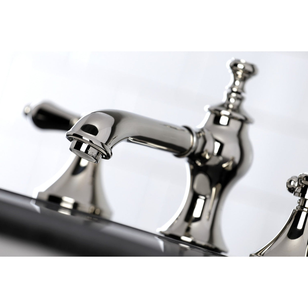 Heirloom KC7066BAL Two-Handle 3-Hole Deck Mount Widespread Bathroom Faucet with Brass Pop-Up, Polished Nickel