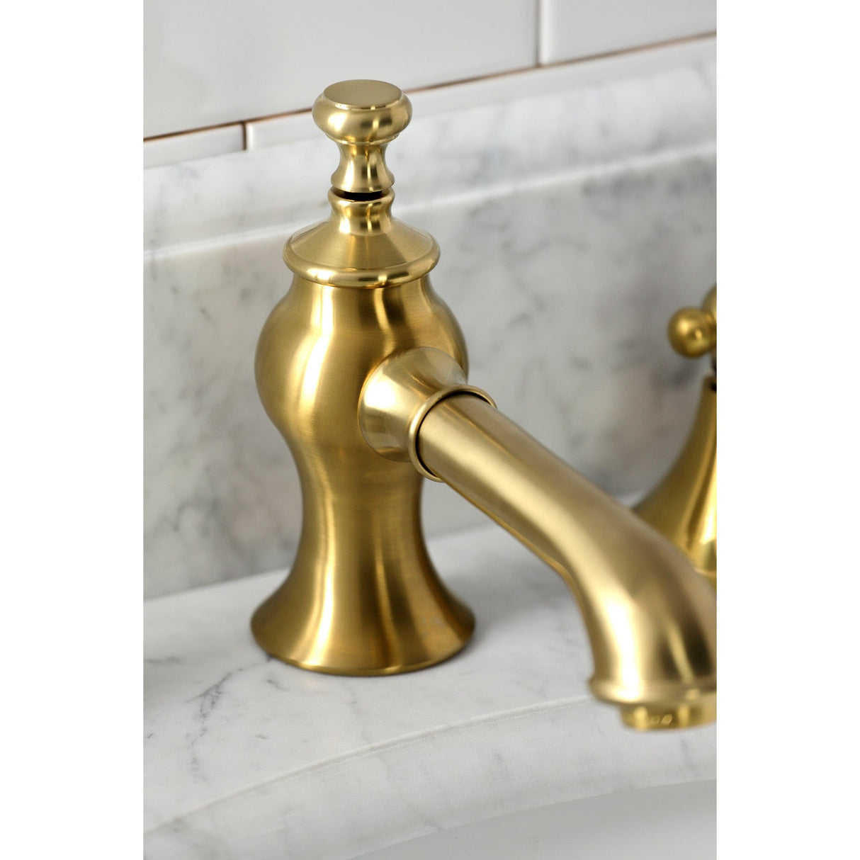 Duchess KC7067PKL Two-Handle 3-Hole Deck Mount Widespread Bathroom Faucet with Brass Pop-Up, Brushed Brass
