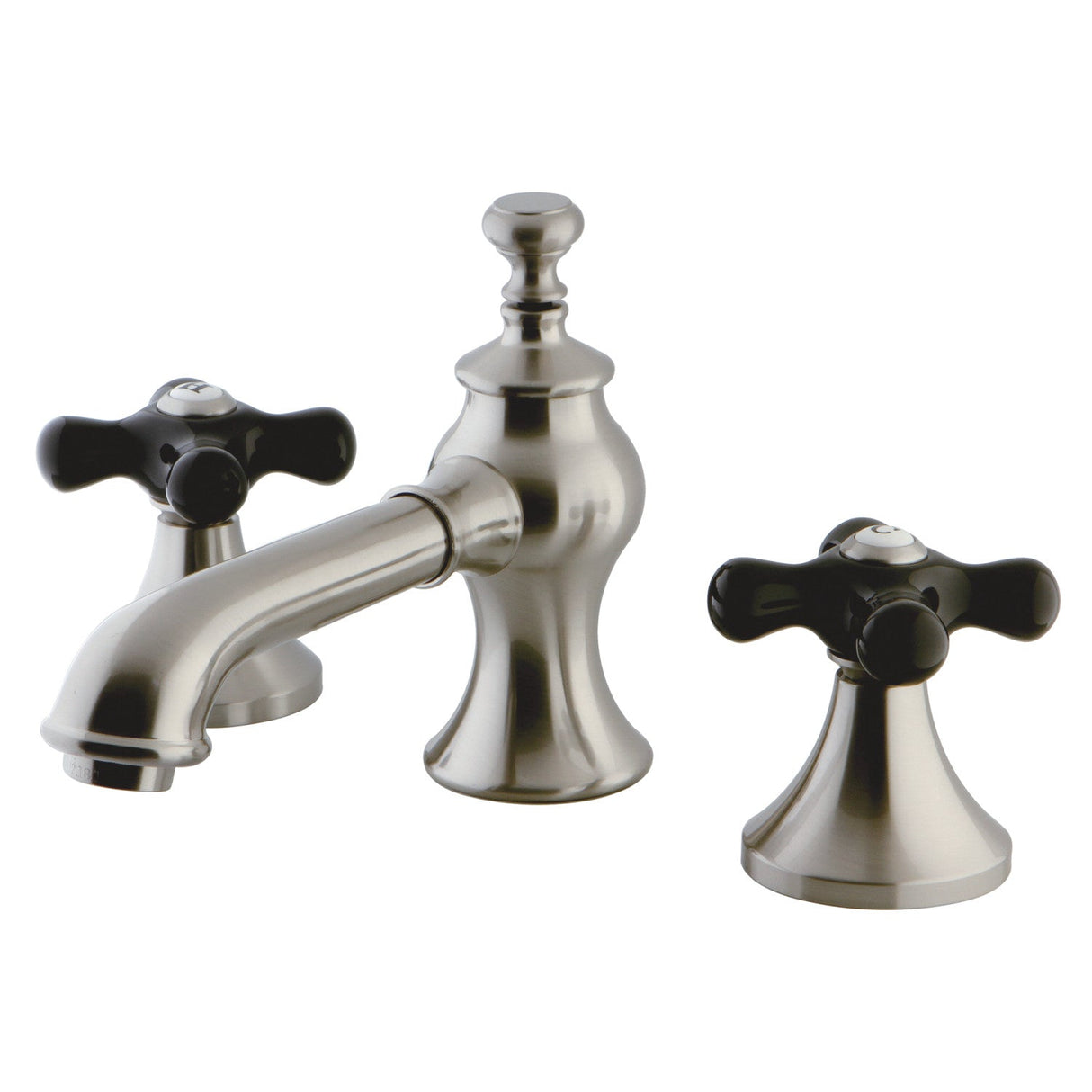 Duchess KC7068PKX Two-Handle 3-Hole Deck Mount Widespread Bathroom Faucet with Brass Pop-Up, Brushed Nickel