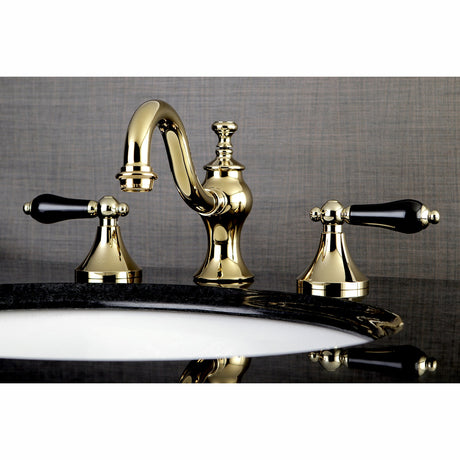 Duchess KC7162PKL Two-Handle 3-Hole Deck Mount Widespread Bathroom Faucet with Brass Pop-Up, Polished Brass