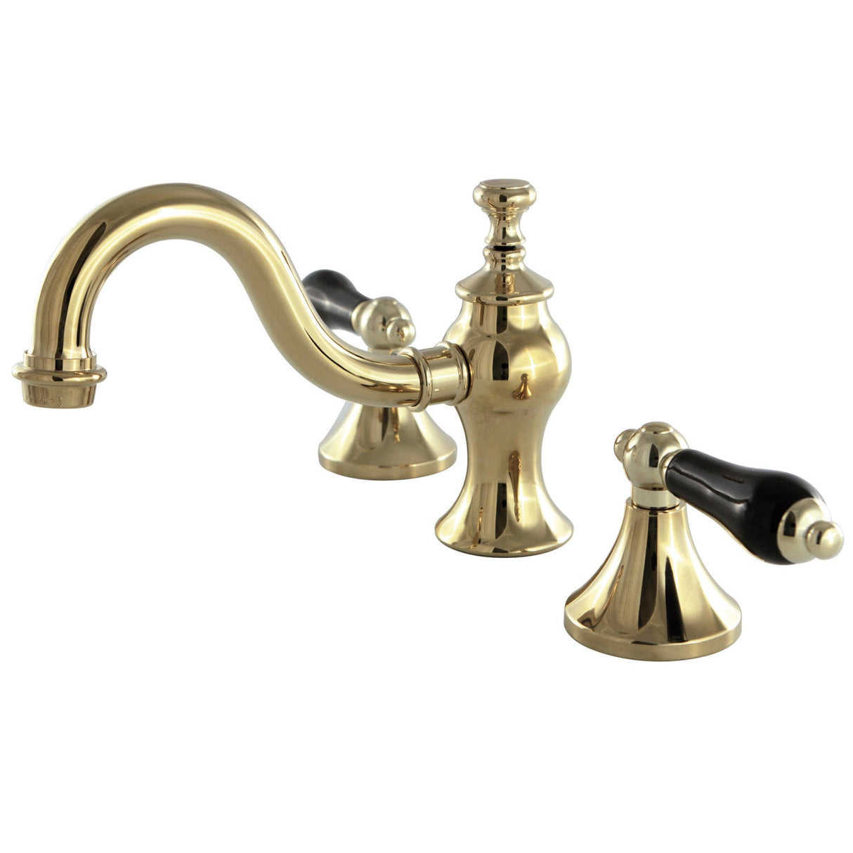 Duchess KC7162PKL Two-Handle 3-Hole Deck Mount Widespread Bathroom Faucet with Brass Pop-Up, Polished Brass