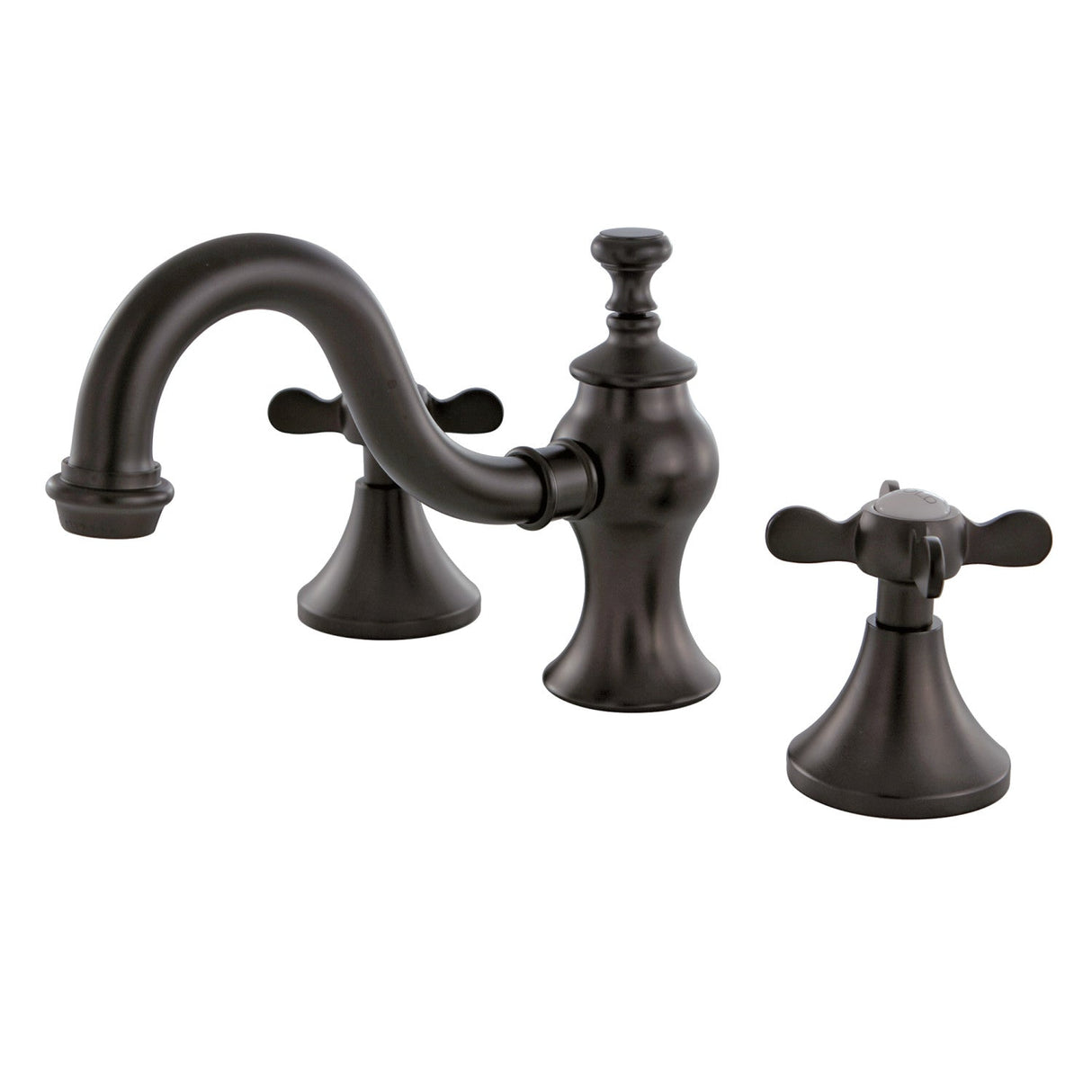 Essex KC7165BEX Two-Handle 3-Hole Deck Mount Widespread Bathroom Faucet with Brass Pop-Up, Oil Rubbed Bronze