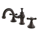 Essex KC7165BEX Two-Handle 3-Hole Deck Mount Widespread Bathroom Faucet with Brass Pop-Up, Oil Rubbed Bronze